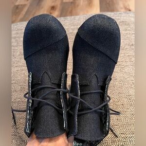 C Est 1946 Wedge Heel Boots Shoes Booties 8.5 Laceupan Blue Jean Store Displays